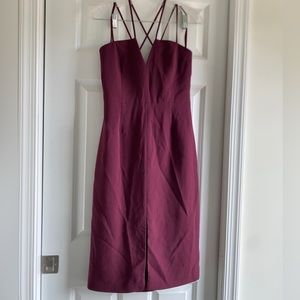 Midi Cocktail Dress Size 8 Burgundy